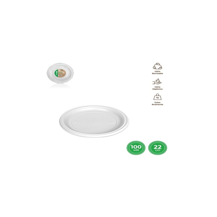 Plato llano 22cm 100und reutilizable | Ducaval | Envíos 24/48h