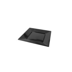 Plato llano cuadrado negro 23x23cm 5und reut | Ducaval | envíos 24/48