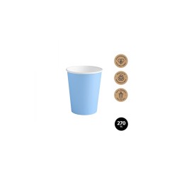 Vaso azul pastel cartón BIODEGRADABLE 270cc 10ud. Ducaval envios 244