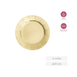 Bajo plato redondo carton oro 33CM 2UD | Ducaval | Envías 24/48 horas
