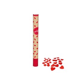 Cañon confeti petalos y corazones rojo 80cm | Ducaval | Envías 24/48 