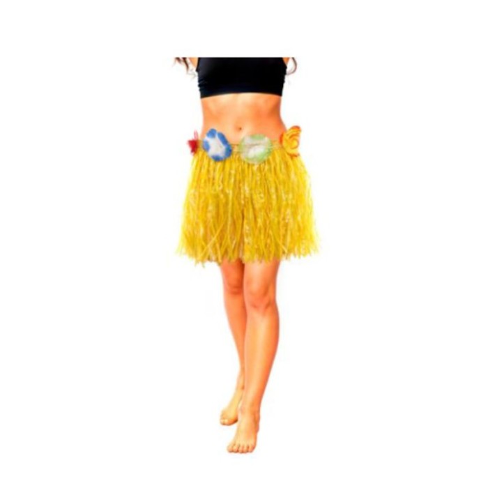 Falda Hawaiana 30cm amarilla | Ducaval | Envíos 24/48 horas
