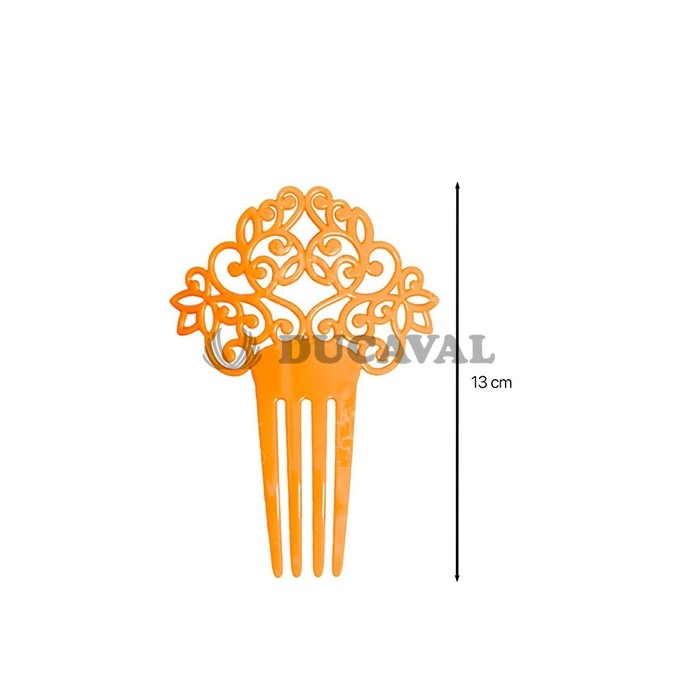 Peineta pequeña naranja 13cm