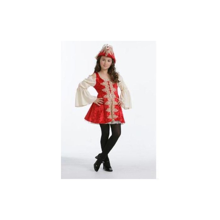 Disfraz de Pirata rojo chica