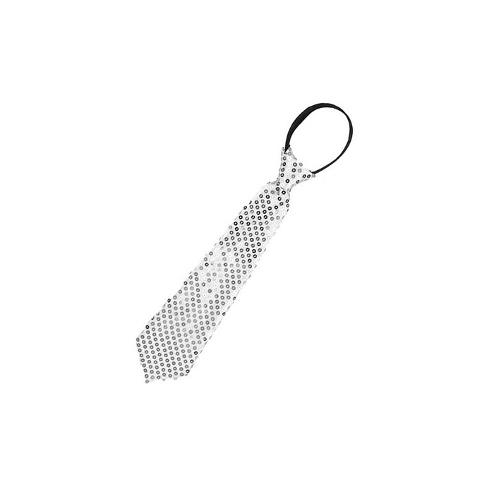 Corbata lentejuelas plata | Ducaval | Envíos 24/48 horas