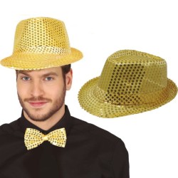 Sombrero lentejuelas dorado