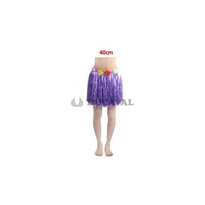  Falda Hawaiana 40cm morada | ¡Ideal para tus fiestas temáticas! 