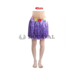  Falda Hawaiana 40cm morada | ¡Ideal para tus fiestas temáticas! 
