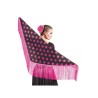 Mantón negro lunares fucsia | Ducaval | Envíos 24/48 horas