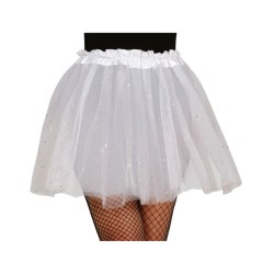 Tutu con purpurina blanco 45cm. | Ducaval | Envíos 24/48 horas 