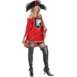 Disfraz de Mosquetera rojo sexy