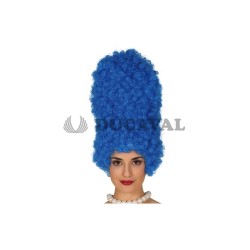 Peluca rizos azul 40cm | Ducaval | Envíos 24/48 horas