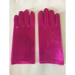 Guantes metalizado fucsia