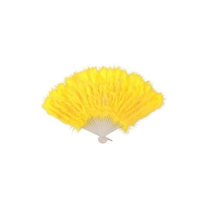 Abanico plumas amarillo | Ducaval | Envíos 24/48 horas
