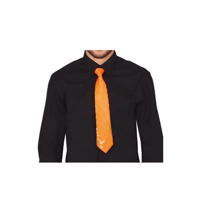 Corbata lentejuelas naranja | Ducaval | Envíos 24/48 horas