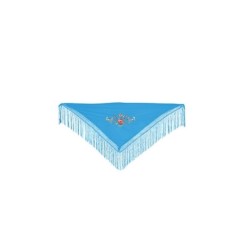 Mantón pequeño bordado azul | Ducaval | Envíos 24/48 horas