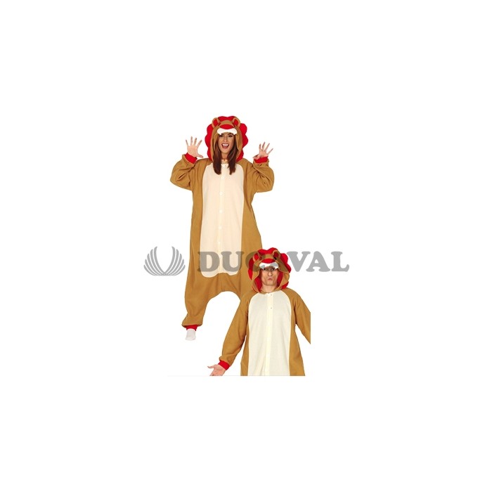 Disfraz león kigurumimi adulto