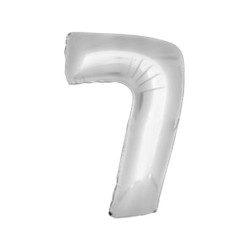 Globo número 7 poliamida color plata 115cm.|Ducaval | Envios 24/48 ho