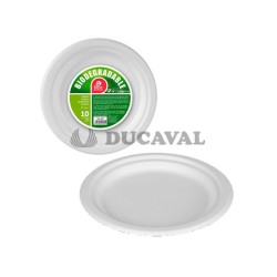 Plato biodegradable postre 17,00 x 1,50cm  Disfraces Ducaval