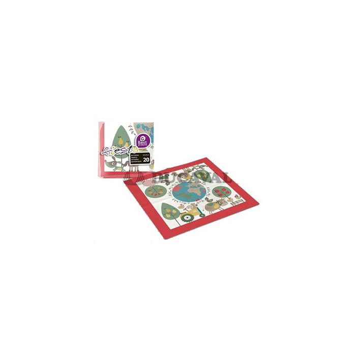 Servilleta diseño animales granja 33x33 20ud  Disfraces Ducaval