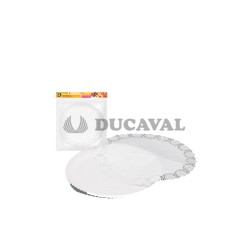 Bandeja redonda + blonda 25cm (2 unidades)  Disfraces Ducaval