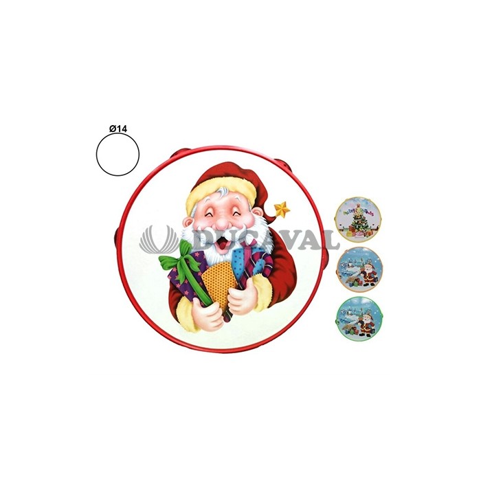 Pandereta navidad surtida 14cm