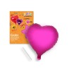 Globo corazón fucsia poliamida tubito 49x46cm