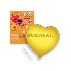 Globo corazón oro poliamida 49x46cm | DUCAVAL |