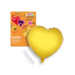 Globo corazón oro poliamida 49x46cm | DUCAVAL |