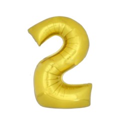 Globo número 2 poliamida color oro 115cm.|Ducaval | Envios 24/48 hora