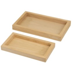 Set 2 bandejas rectangular abeto natural  | Ducaval | Envías 24/48 ho