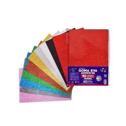 Goma eva adhesiva purp colores surtidos 10u | Ducaval | Envías 24/48 