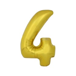 Globo número 4 poliamida color oro 115cm.| Ducaval | Envios 24/48.