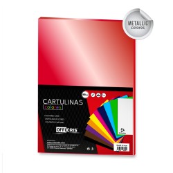 Cartulina metalizada 50x65cm rojo | Ducaval | envíos 24/48h