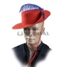 Sombrero mosquetero fieltro rojo