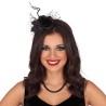 Diadema Con Flor Negra Y Velo | Ducaval | Envíos 24/48 horas