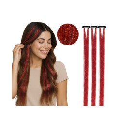 3 mechones 50 cm brillante rojo | Ducaval | Envías 24/48 horas 