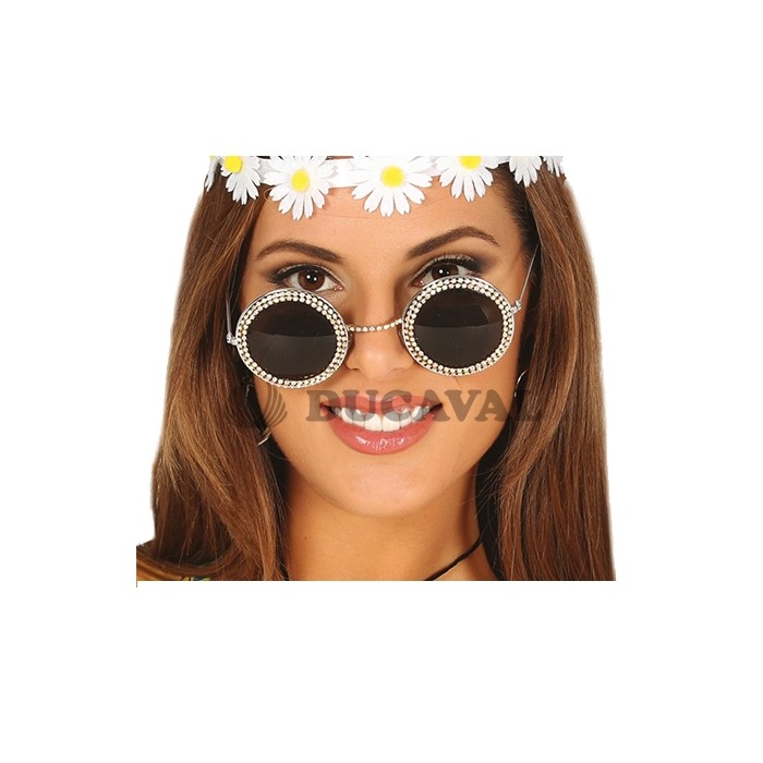 Gafas redondas con brillantes
