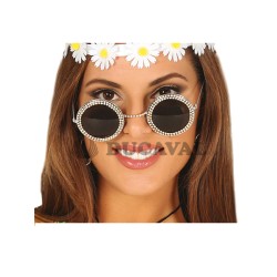 Gafas redondas con brillantes
