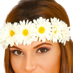 Diadema flores blancas  Disfraces Ducaval