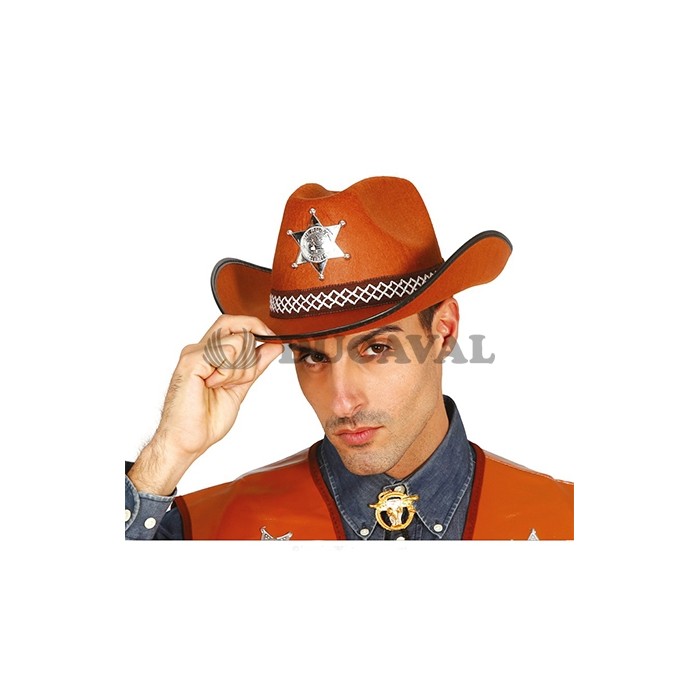 Sombrero Sheriff marrón adulto | Ducaval | Envíos 24/48h