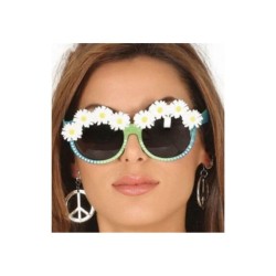 Gafas verdes con margaritas