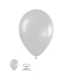 Globos látex metal plata 30cm 50und | Ducaval | Envíos 24/48 horas