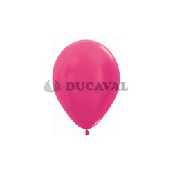 Globo látex metalizado fucsia 12.5cm 100 unidades