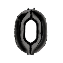 Globo foil número 0 negro 86cm | Ducaval | Envíos 24/48 horas