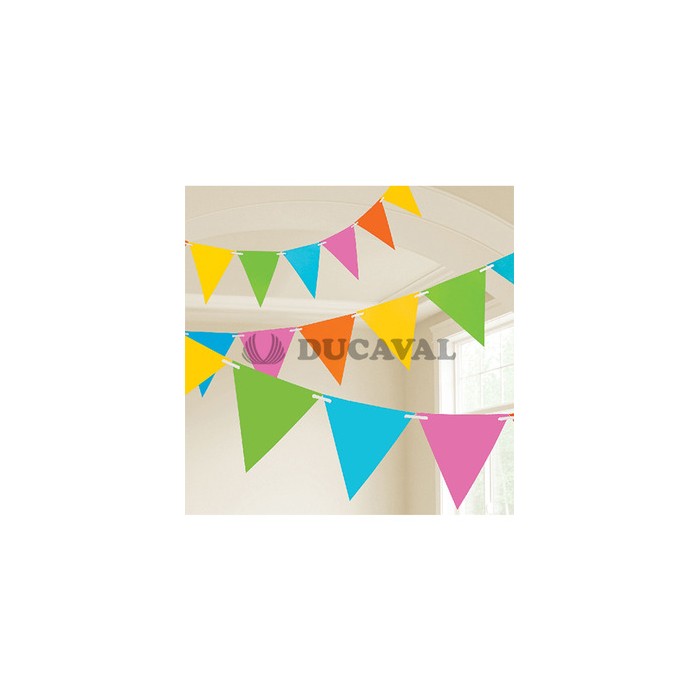 Banderin triangulos multicolor 10M | Ducaval |