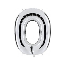 Globo foil número 0 plata | Ducaval | Envíos 24/48 horas