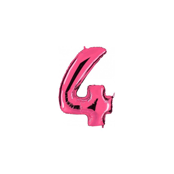 Globo foil número 4 rosa  | DUcaval | ENvíos 24/48 horas