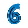 Globo foil número 6 azul  | Ducaval | Envíos 24/48 horas