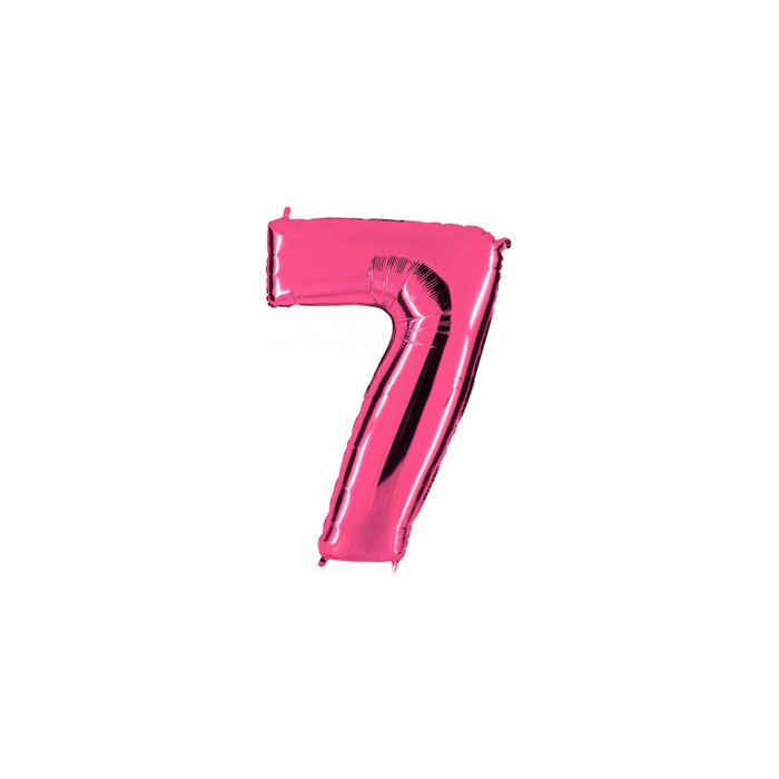 Globo foil número 7 rosa  | Ducaval | Envíos 24/48 horas